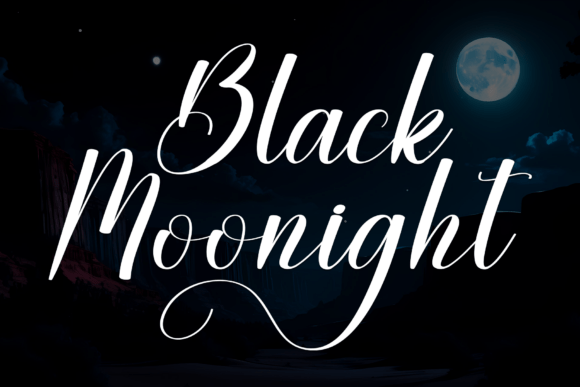 Black Moonight Font: Sweet Handmade Charm